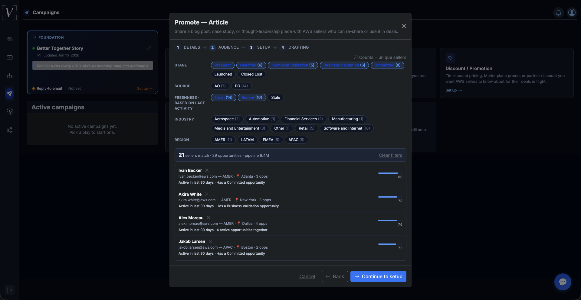 Campaign audience builder